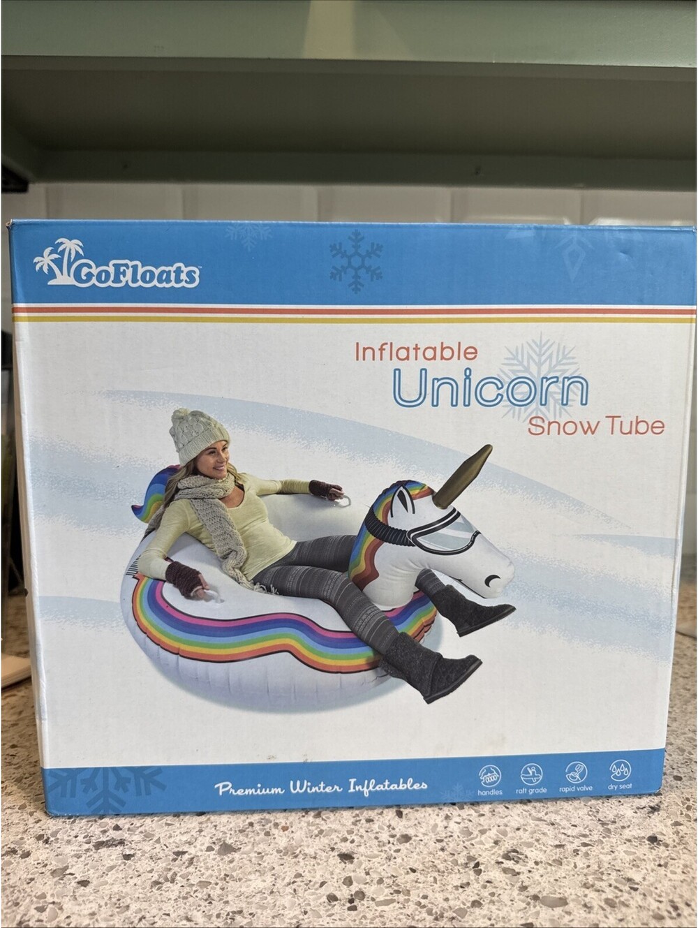 GoFloats Winter Snow Tube - Unicorn - The Ultimate Sled